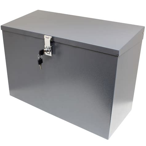 large locking metal storage box|large lockable storage chest.